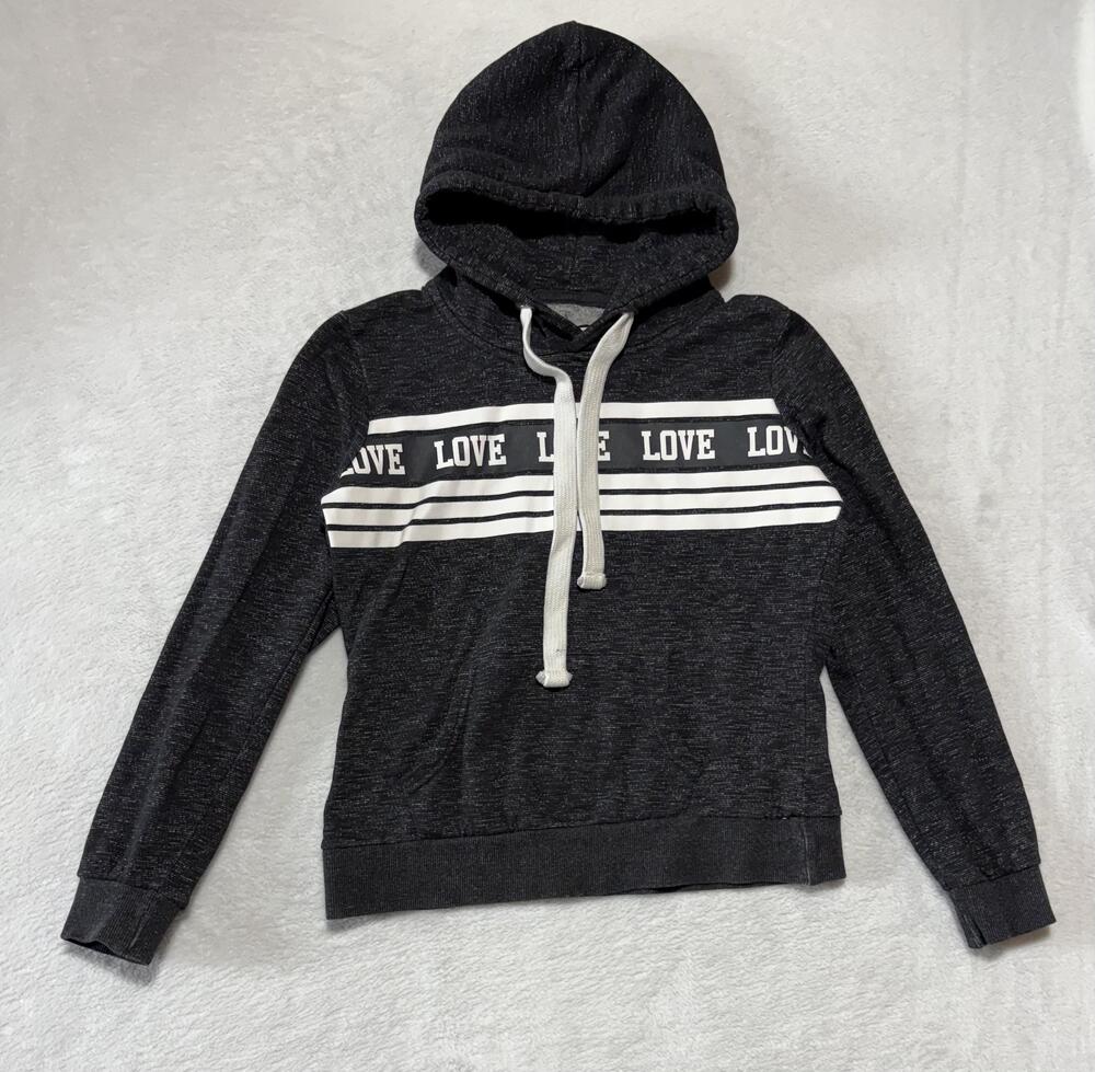 Reflex Hoodie Womens Small Gray Pullover Hooded Striped Pocket Love